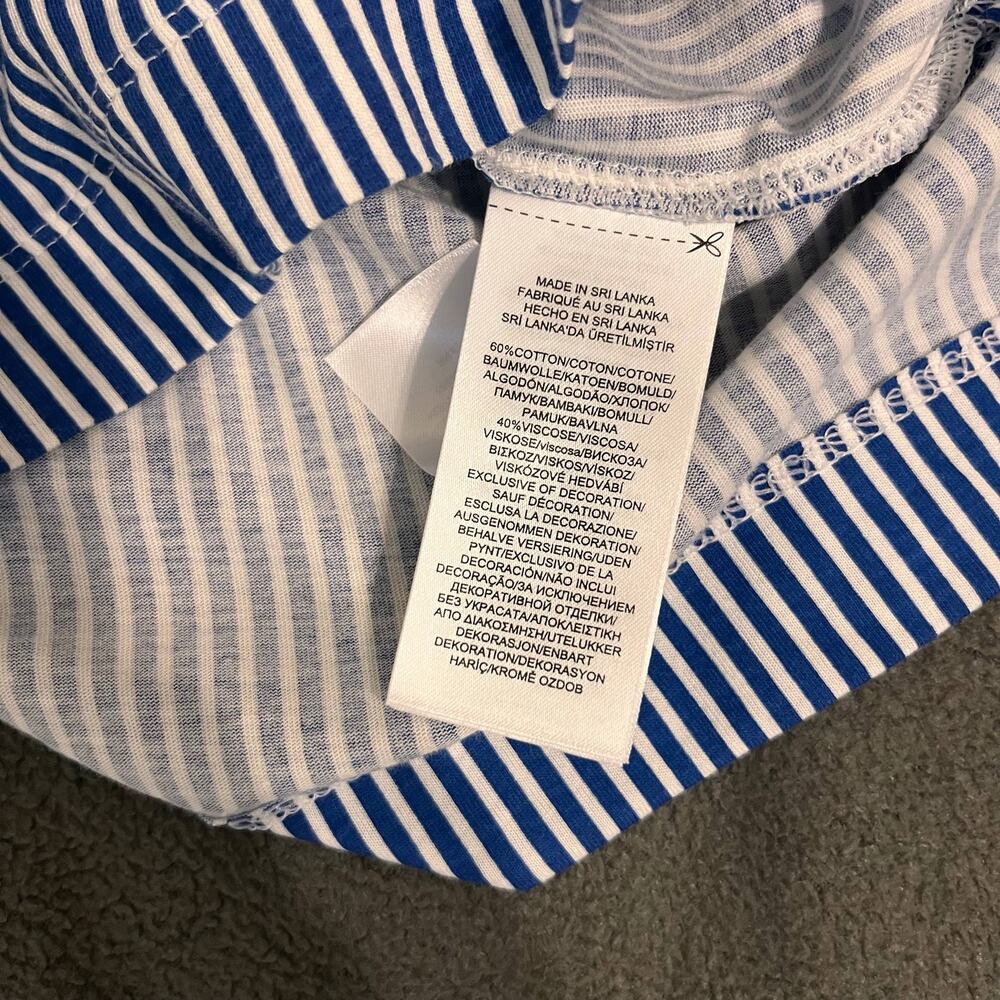 Lauren Ralph Lauren Pajama Set Womens XL Blue White Stripe Cotton Quiet Luxury - Picture 6 of 8